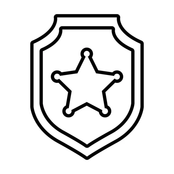 Police badge line style icon vector design — Stock Vector