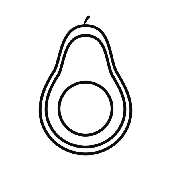 Abacate linha de frutas estilo ícone vetor design —  Vetores de Stock