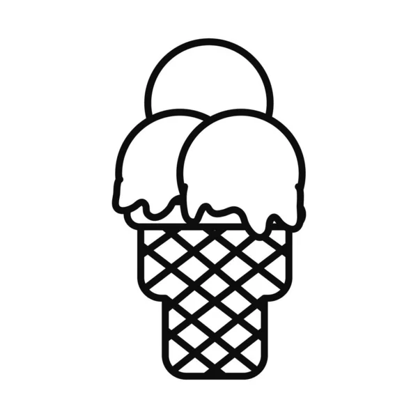 Конусное мороженое стиль иконка векторный дизайн — стоковый вектор