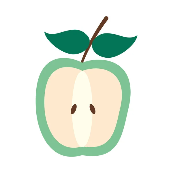 Ícone de maçã meia, estilo plano — Vetor de Stock