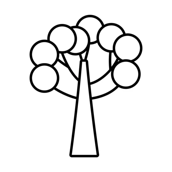 Träd med cirkel linje stil ikon vektor design — Stock vektor