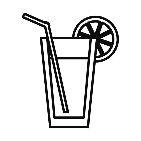 Succo di limonata bere linea stile icona vettoriale design — Vettoriale Stock