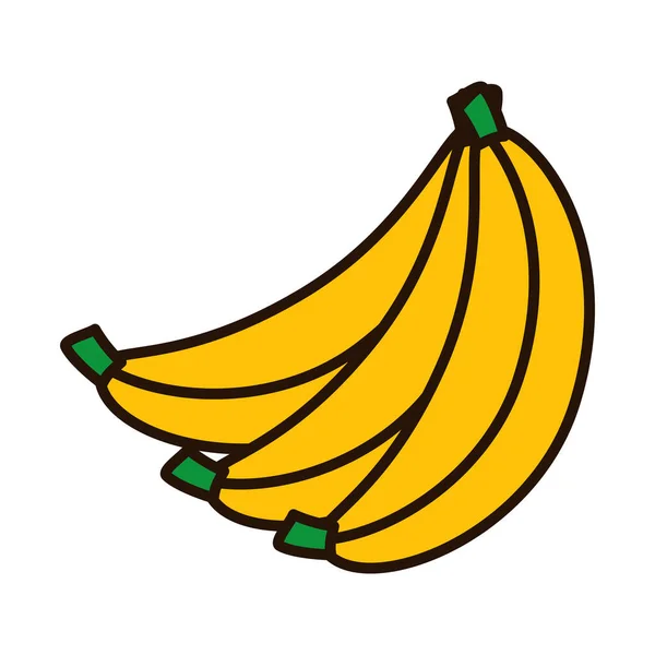 Bananenfruchtlinie und Füllstil-Symbol-Vektor-Design — Stockvektor