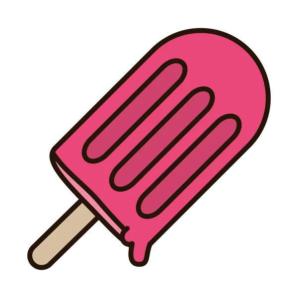 Ice cream with stick line and fill style icon vector design — Stock Vector