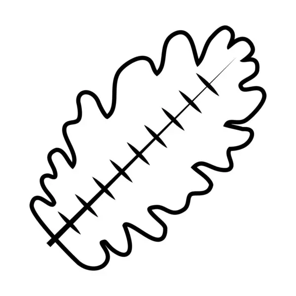 Τροπικό φύλλο βελανιδιάς γραμμή στυλ εικονίδιο διάνυσμα σχεδιασμό — Διανυσματικό Αρχείο