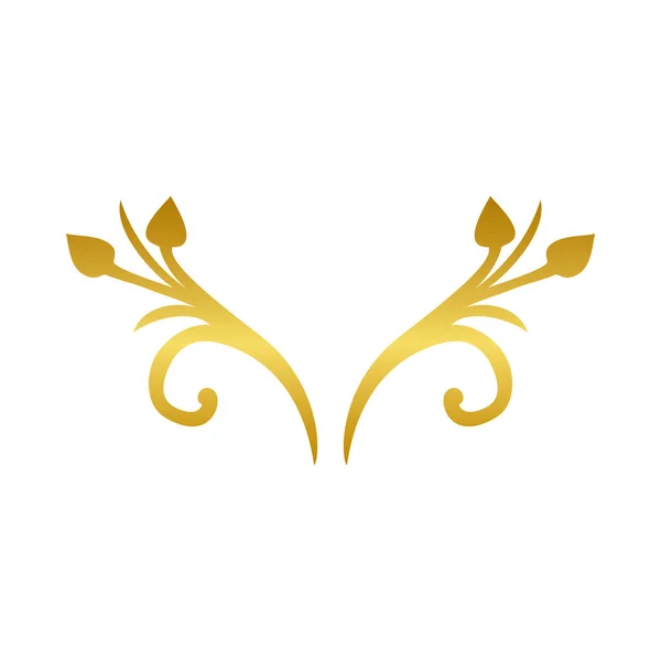 Folhas ornamento estilo gradiente de ouro ícone vetor design —  Vetores de Stock