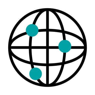 genel ağ küre simgesi, yarı satır yarı renk biçimi