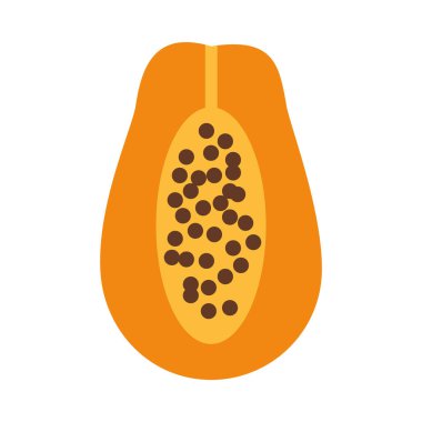Yarı papaya simgesi, düz stil