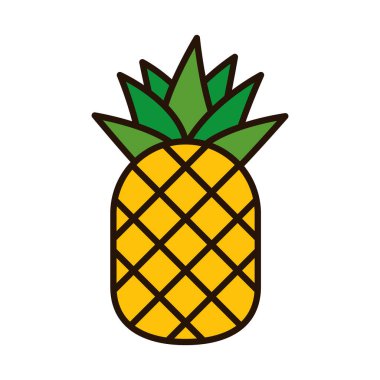 ananas meyve çizgisi ve biçim ikonu vektör tasarımı