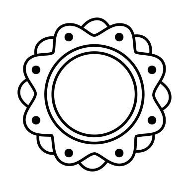 dekoratif yuvarlak etiket simgesi, satır biçimi