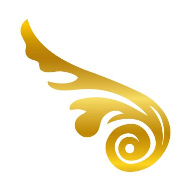 kanat süslemesi altın gradyan biçim ikon vektör tasarımı