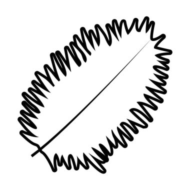 tropikal yaprak çizgisi biçim vektör tasarımı
