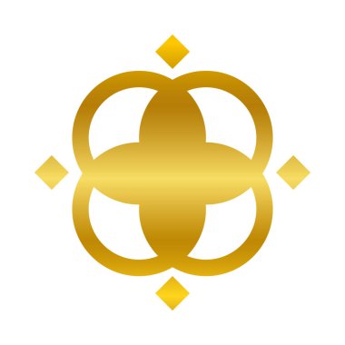 çiçek kare şekilli süsleme altın gradyan biçim ikon vektör tasarımı