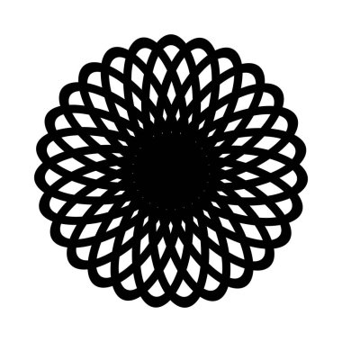 çiçek şeklindeki süs silueti biçim ikon vektör tasarımı