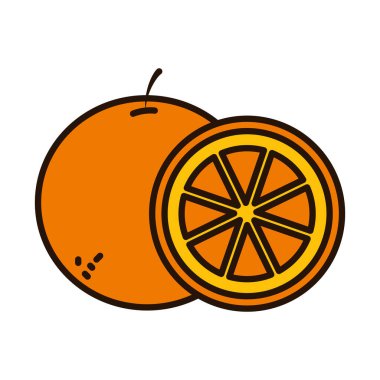 portakal çizgisi ve biçim ikonu vektör tasarımı