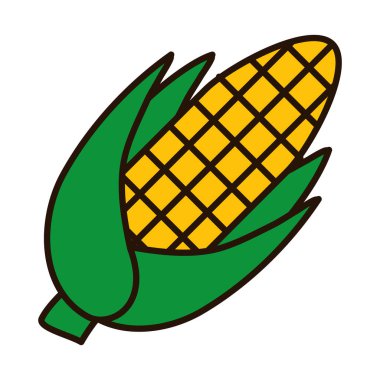 mısır yiyecek hattı ve biçim simgesi vektör tasarımını doldur