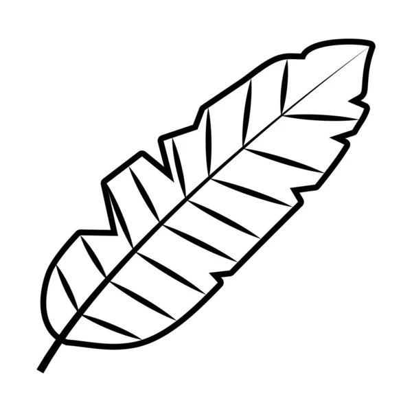 Design de vetor ícone de estilo de linha de folha tropical — Vetor de Stock