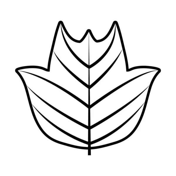 Liść tropikalny linia styl ikona wektor projekt — Wektor stockowy