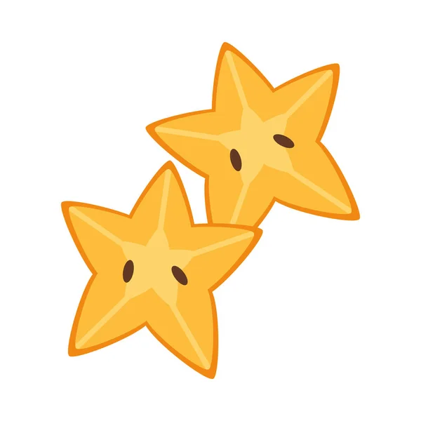 Icône de tranches de fruits étoiles, style plat — Image vectorielle