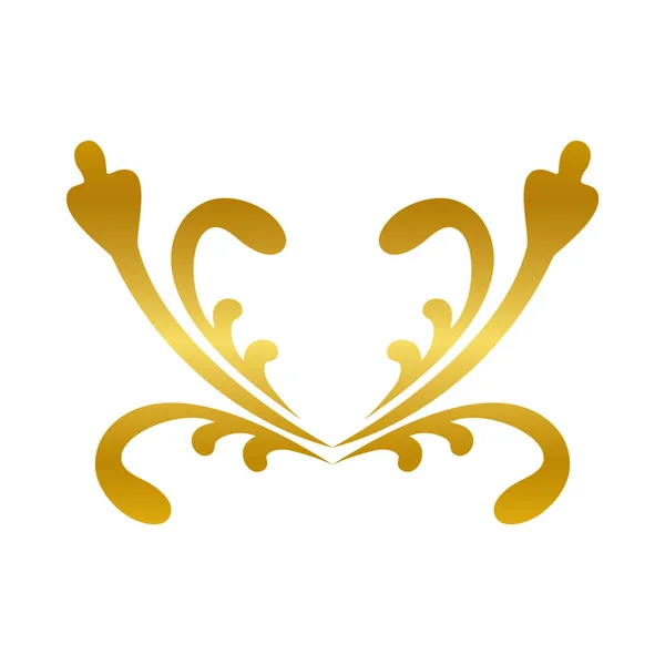 Szív alakú dísz arany gradiens stílus ikon vektor tervezés — Stock Vector