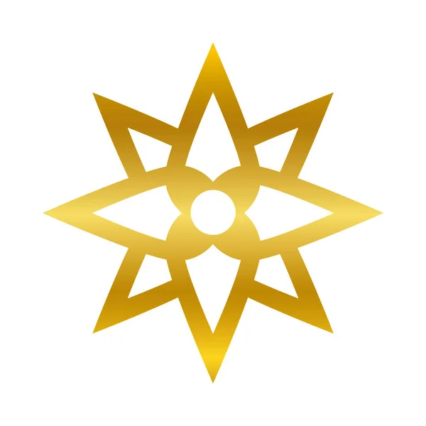 Ornamento de flores oro degradado icono de estilo diseño de vectores — Vector de stock