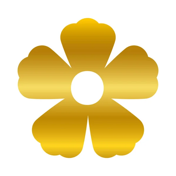 Bloem ornament goud gradiënt stijl pictogram vector ontwerp — Stockvector