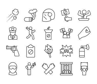 Manifestasyon ve protesto çizgisi biçim vektör tasarımı