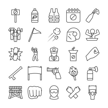 Manifestasyon ve protesto çizgisi biçim vektör tasarımı