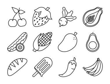 Gıda çizgisi biçim vektör tasarımı