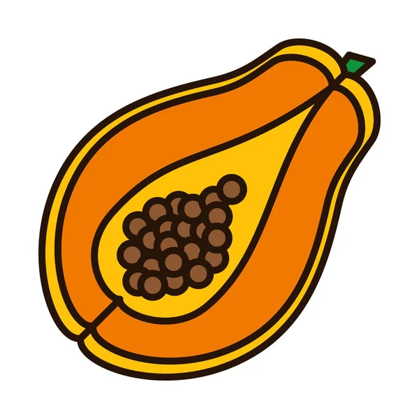 Papaya Fruchtlinie und Füllstil-Symbol Vektor-Design — Stockvektor