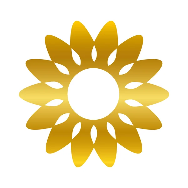 Ornamento de flores oro degradado icono de estilo diseño de vectores — Vector de stock