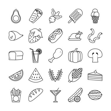 Gıda çizgisi biçim vektör tasarımı
