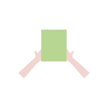 Protesto konsepti, boş pankart simgesi olan eller, düz stil