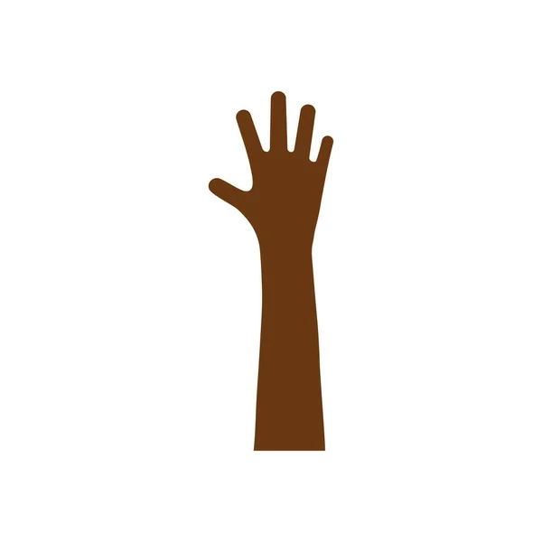 Protesterande koncept, afro hand ikon platt stil — Stock vektor
