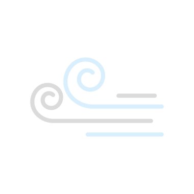 Hava konsepti, rüzgar simgesi, düz stil