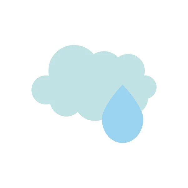 Conceito do tempo, nuvem e ícone de gota de água, estilo plano —  Vetores de Stock