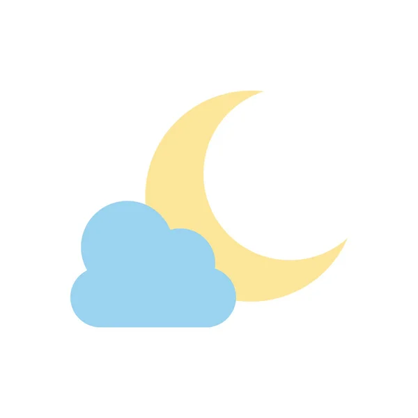แนวคิดสภาพอากาศ, ดวงจันทร์และไอคอนเมฆ, สไตล์แบน — ภาพเวกเตอร์สต็อก