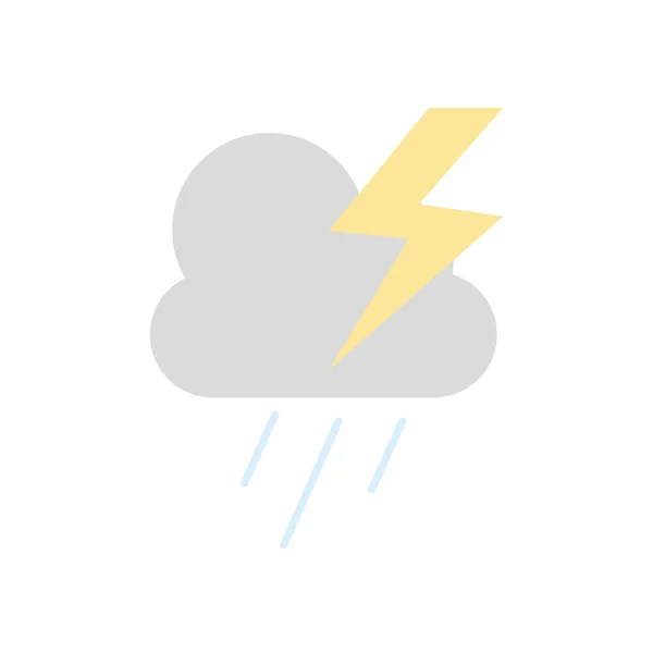 Concetto meteo, nuvola tempestosa con icona tuono, stile piatto — Vettoriale Stock