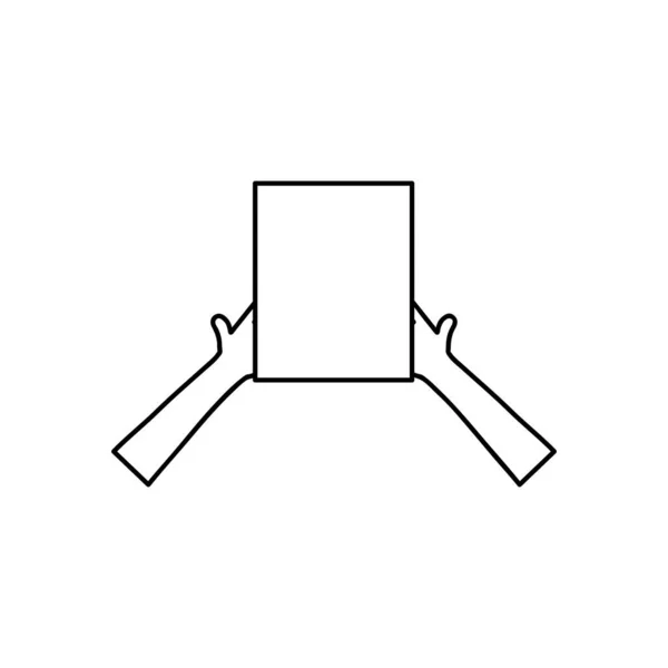 Concept contestataire, mains avec icône de plaque vierge, style ligne — Image vectorielle