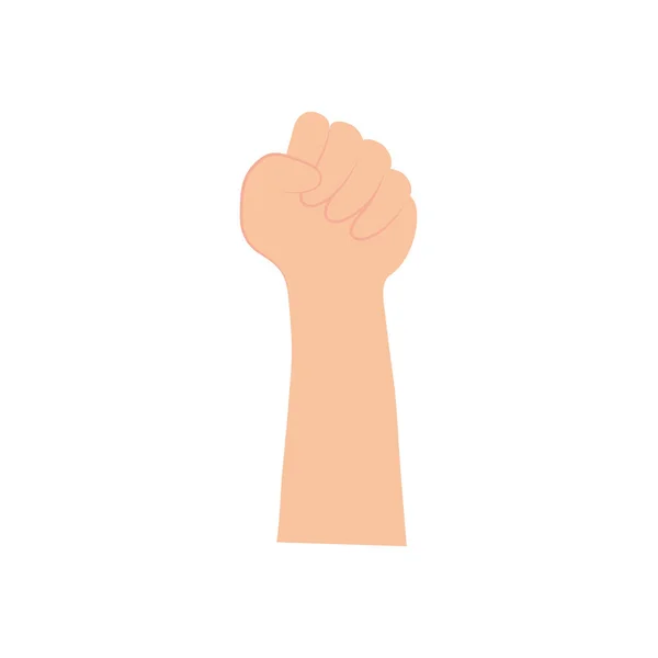 Концепція протесту, рука вгору з закритим кулаком, плоский стиль — стоковий вектор