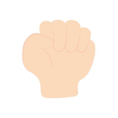 Protesto konsepti, kapalı yumruk, düz stil