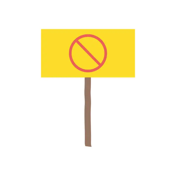 Koncepcja protestu, tabliczka z zakazanym symbolem znaku, styl płaski — Wektor stockowy