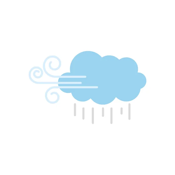 Concept météo, vent nuage et pluie, style plat — Image vectorielle