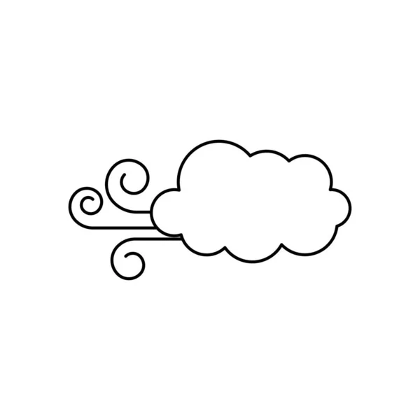 Icono de nube de viento, estilo de línea — Archivo Imágenes Vectoriales