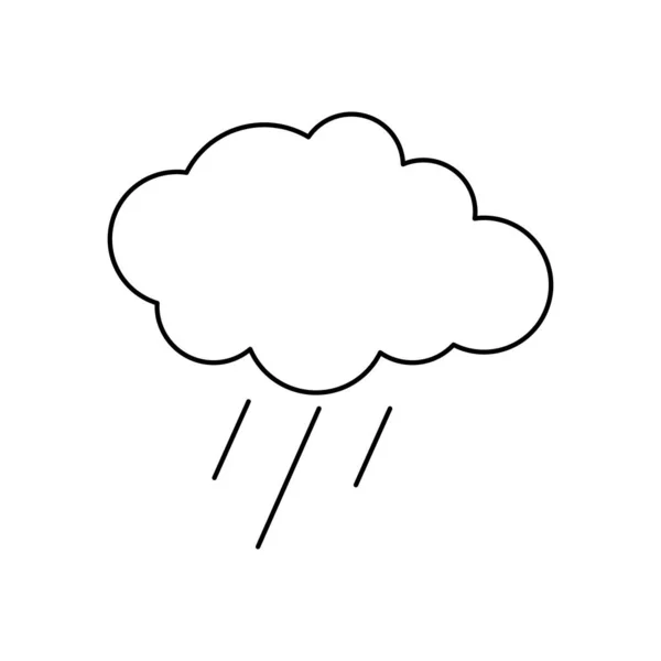Regnig moln ikon, linje stil — Stock vektor