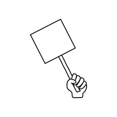 Protesto konsepti, balnk bayrak simgesi, satır biçimi