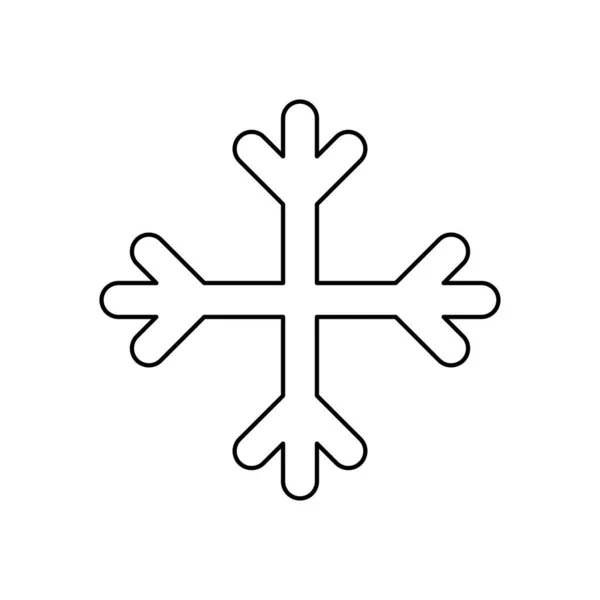 Concetto meteo, immagine icona fiocco di neve, stile linea — Vettoriale Stock