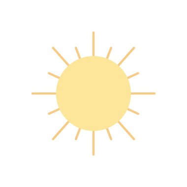 Hava konsepti, güneş ikonu, düz biçim