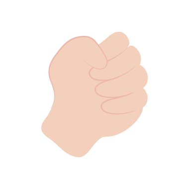 protesto konsepti, yumruk hareketi simgesi, düz stil