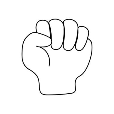 Protesto konsepti, kapalı yumruk, çizgi biçimi